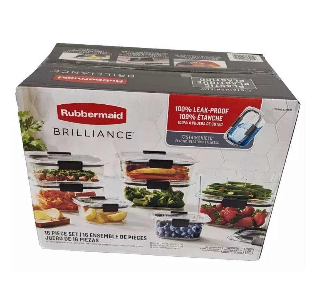 Rubbermaid Brilliance 16-Piece Food Storage Container Set –