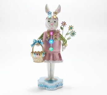 Willow Manor 16″ Metal Easter Girl Bunny Figure