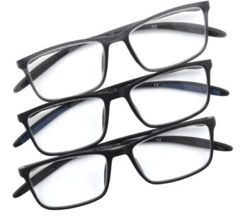 New Design Optics by Foster Grant Dax Plastic Rectangle Reading Glasses, 3-pack +1.25