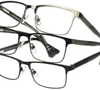 Design Optics by Foster Grant Kyne Full Metal Square Reading Glasses, 3-pack +3.00