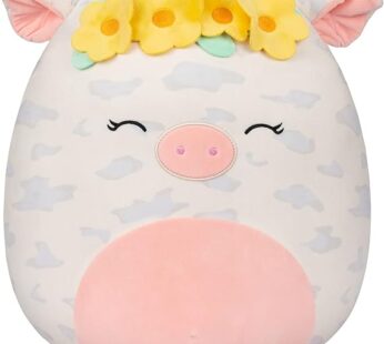 Squishmallows 16-Inch Rosie Spotted Pig with Yellow Flower Crown