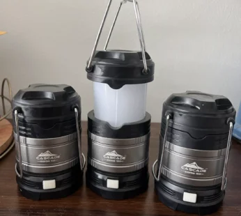 Like New- Cascade Mountain Tech Pop-Up IPX4 Water-Resistant LED Lantern – 3 Pack