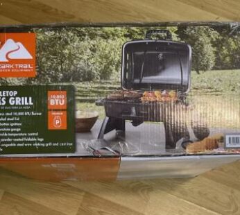 Ozark Trail Portable Table Top 1 Burner Camping Gas Grill with Interchangeable Griddle Plate, 10,000 BTU – New open box