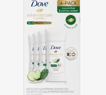 New Dove Advanced Care Invisible+ Antiperspirant Deodorants, 2.6 Ounces each 4-Pack