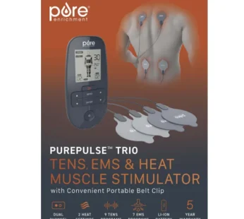 Pure Enrichment Purepulse Trio Tens & EMS Muscle Stimulator with Belt Clip