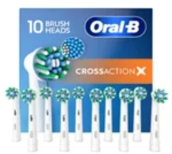 Oral-B CrossAction Replacement Electric Toothbrush Heads with Xfilament, 10 Pack – Brand New