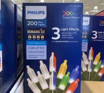 Philips Remains Lit Dual Color Mini LED Lights, 100 Count (Pack of 2) – Brand New