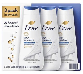 New Dove Deep Moisture Body Wash, 23 oz, 3-pack