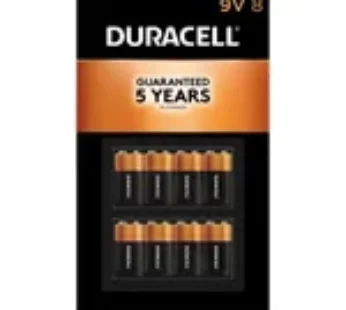 New Duracell 9 Volts Alkaline Batteries, 8-count