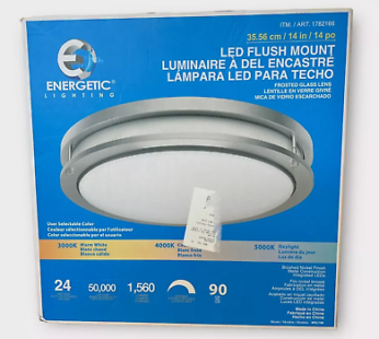 Energetic Lighting 14″ LED Flush Mount Light Fixture – Brand New