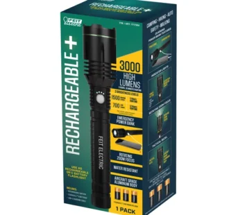 3,000 Lumen LED Flashlight with Rechargeable Batteries and 3 “C” Batteries – New Open Box