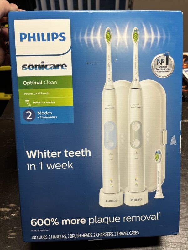 Philips Sonicare Optimal Clean Rechargeable Toothbrush 2 Pack