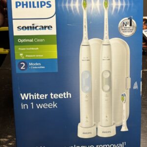 Philips Sonicare Optimal Clean Rechargeable Electric Toothbrush, 2-pack