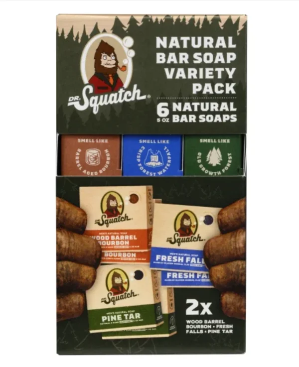Dr. Squatch Natural Bar Soap 990301955 Variety Pack 5 Ounce (Pack of 6)