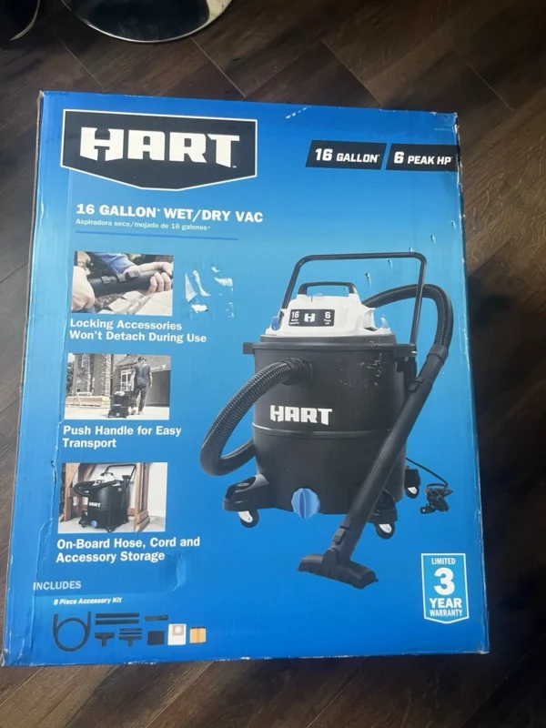 HART 16 Gallon 6 Peak HP Poly Wet/Dry Vacuum - Image 2