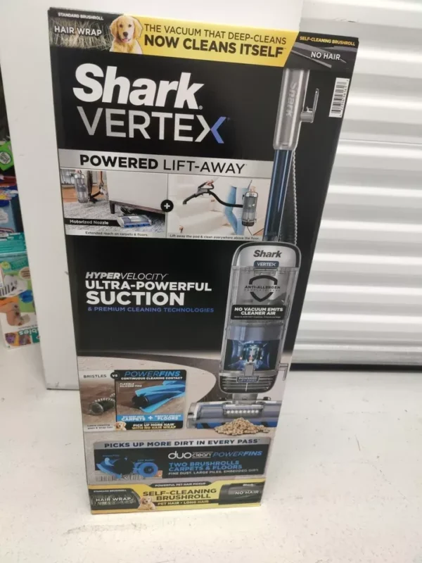 Shark Vertex DuoClean PowerFin Silver/Blue Upright Vacuum Cleaner - Image 2