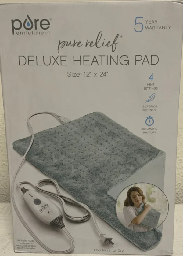 Pure Enrichment Pure Radiance Luxury Heating Pad - 12" X 24" - Iron Gray - Image 2