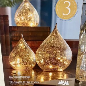 EverGreen LED Glass Raindrops set of 3