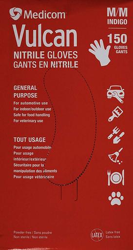 Vulcan Indigo Nitrile Powder-free Gloves Medium Pack of 150