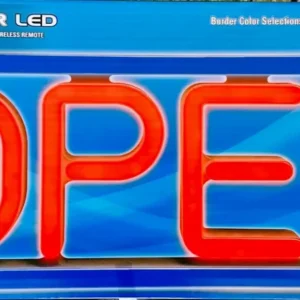 Pro-Lite LED Open Sign Multicolor 22 L X 8.25 H with Remote Go Green