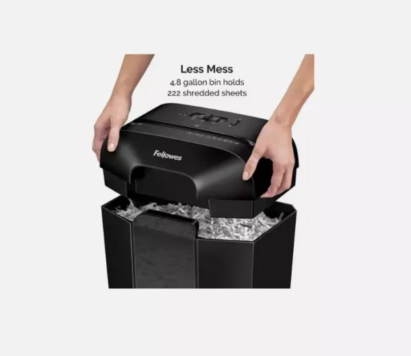 Fellowes 4706001 LX70-RS 11 Sheet Cross Cut Personal Paper Shredder, Black - Image 4