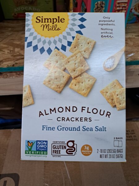 Simple Mills Almond Flour Crackers, Fine Ground Sea Salt, 20 oz