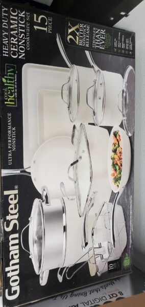 Gotham Steel Cream 10'' Nonstick Ceramic Fry Pan with Gold Stay Cool Handles