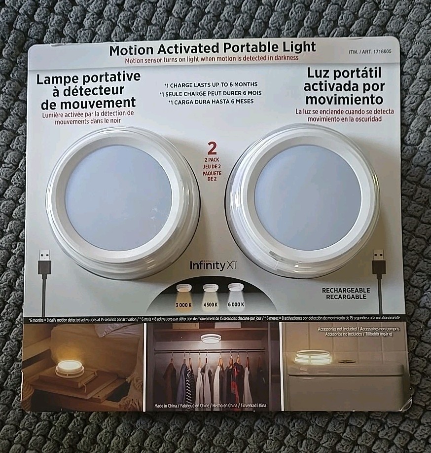 Infinity X1 Under Cabinet Motion Activated Anywhere Light 2 Pack
