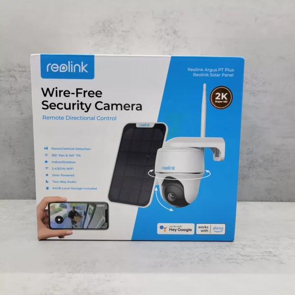 Reolink ARGUS PT PRO+SP-W Argus PT 4MP Outdoor Wire-Free Pan & Tilt Security Camera with Night Vision & Solar Panel (White)