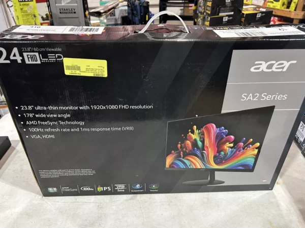 Acer UM.QS1AA.002 SA241Y 23.8 Full HD LCD Monitor, Black Salvage