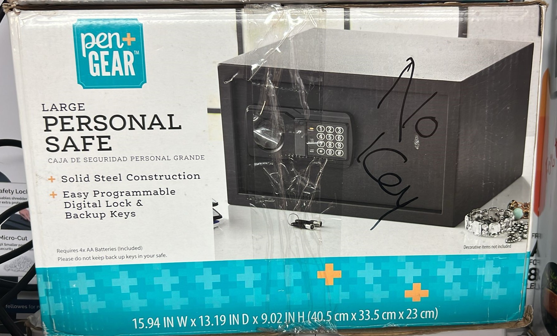 Pen + Gear Large Personal Safes with Electronic Lock  Backup Key