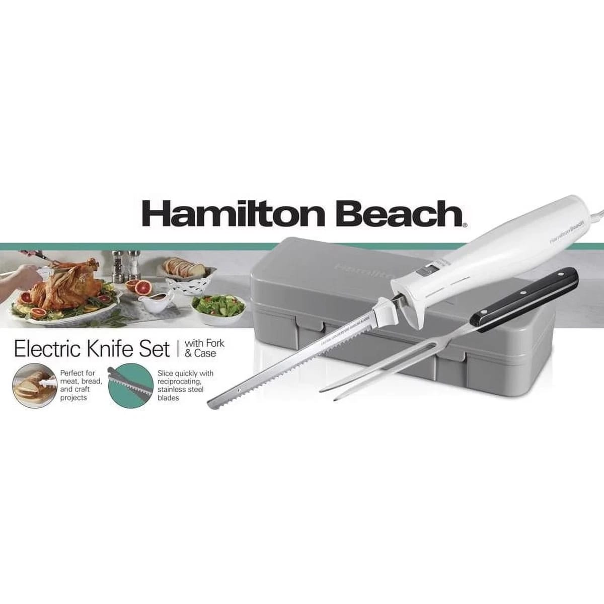 Hamilton Beach Electric Knife Set for Carving Meats Poultry 74250R - Image 3