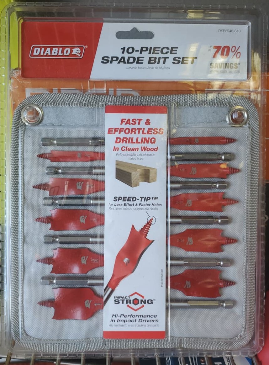 Diablo 10-piece SPEEDemon High Speed Steel Spade Bit Set