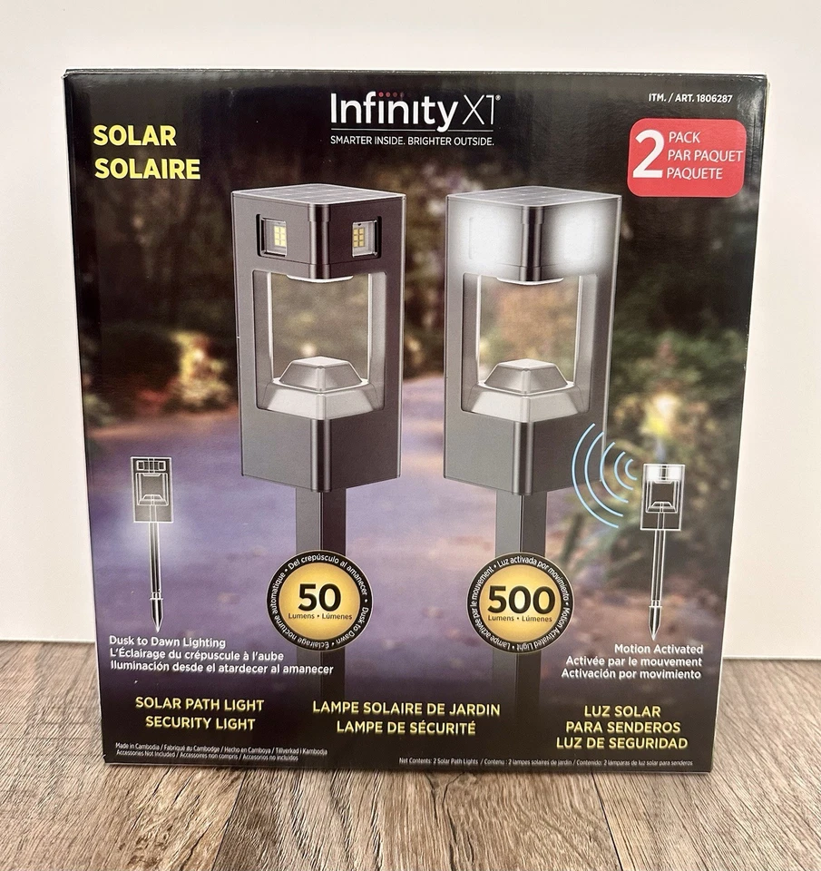 Infinity X1 front back side yard pathway motion detect LED lights