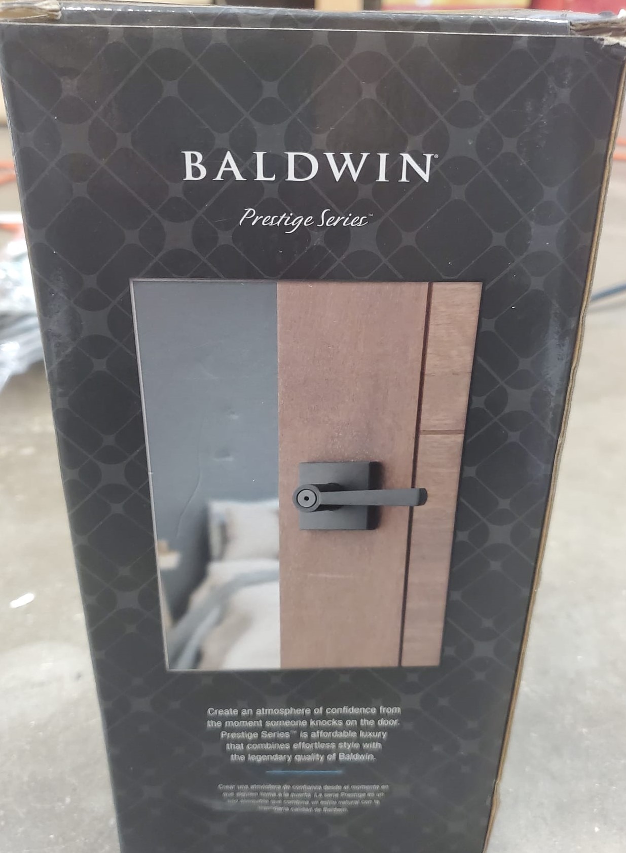 Baldwin Prestige Spyglass Matte Black BedBath Door Handle