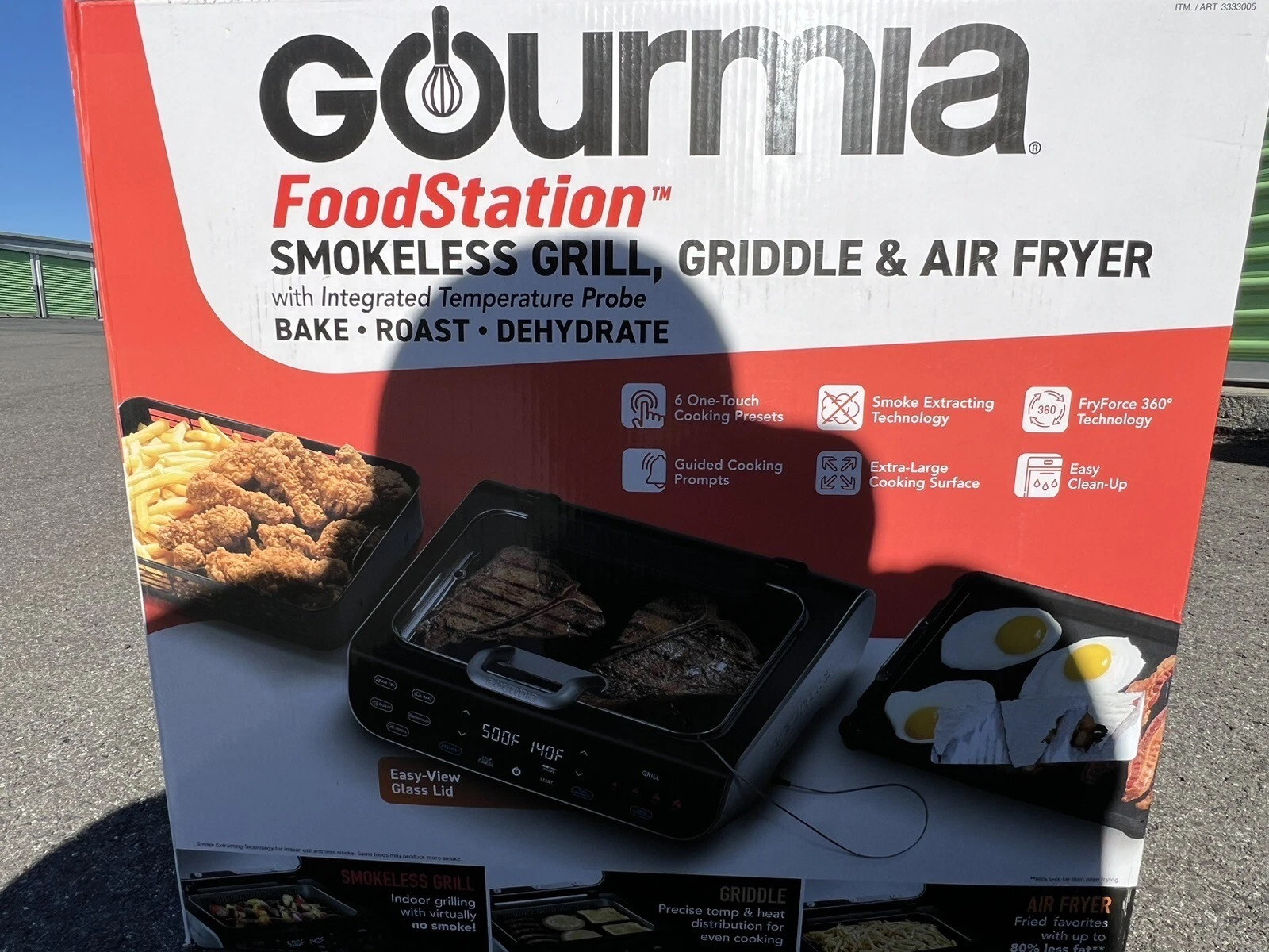 Gourmia FoodStation Smokeless Grill, Griddle & Air Fryer