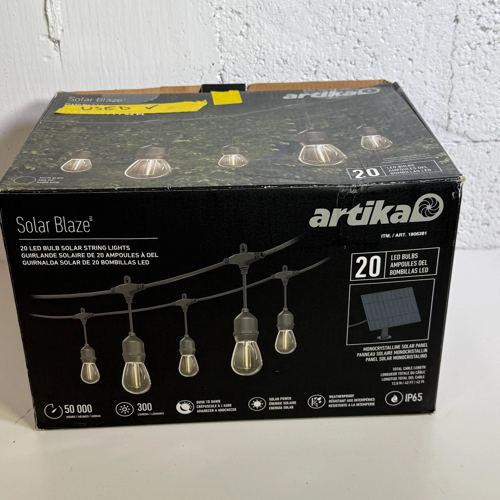 Artika Blaze 20 LED Bulb Outdoor Solar String Lights Matte