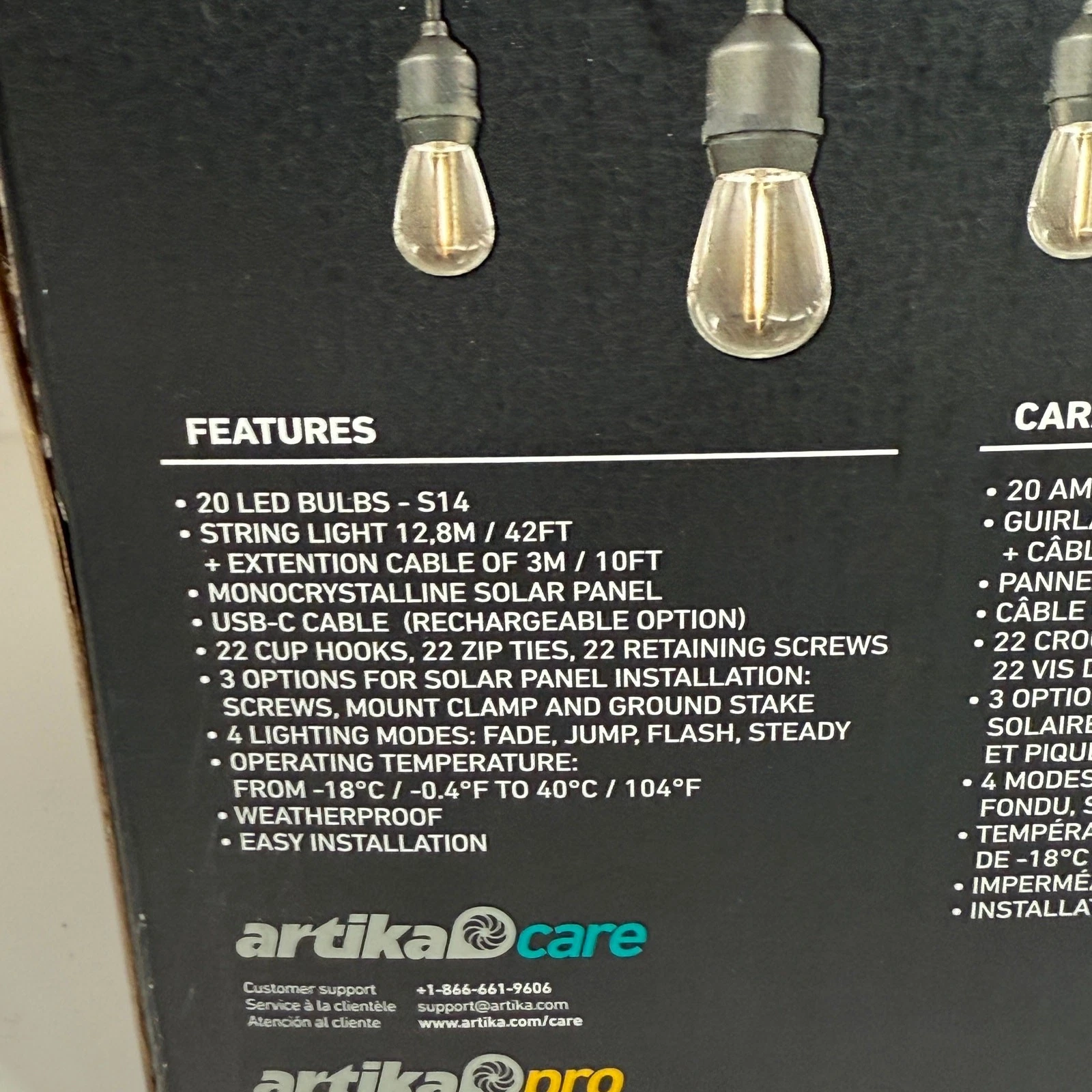 Artika Blaze 20 LED Bulb Outdoor Solar String Lights Matte - Image 4