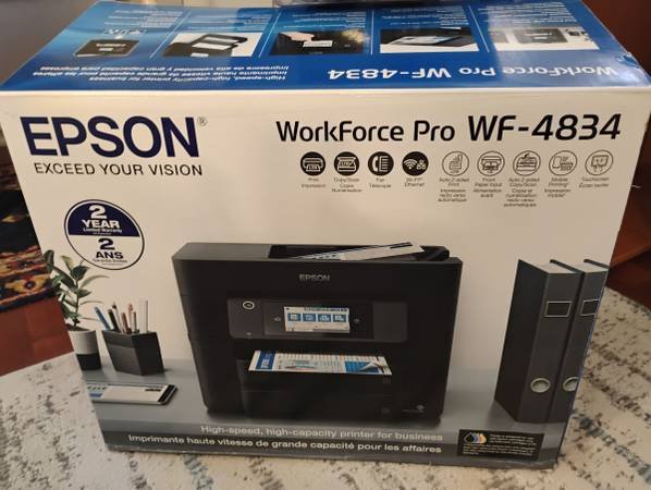 Epson Workforce Pro Wf-4834 Printer Copy Scan Fax Wi-fi