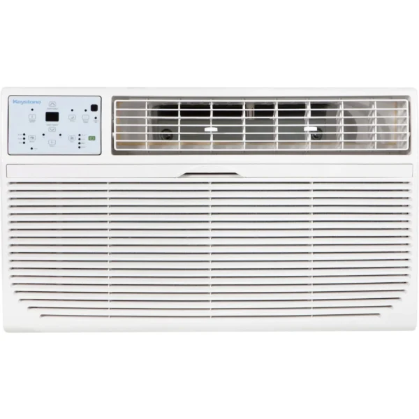 Keystone KSTAT10-2HD 10,000 BTU 450 Sq. ft. Through-the-Wall Air Conditioner Supplemental Heat 10600 BTU, White