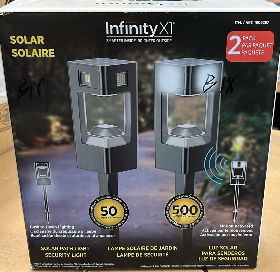 Infinity X1 front back side yard pathway motion detect LED lights