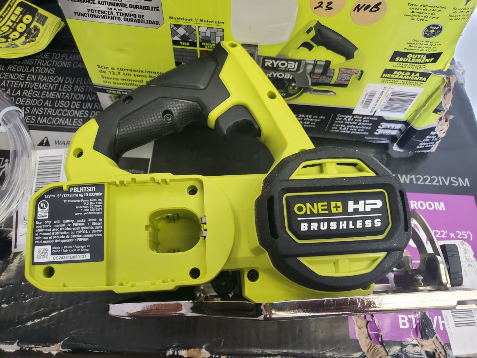 Ryobi ONE+ HP 18V Cordless Handheld WetDry Masonry Tile Saw - Image 6