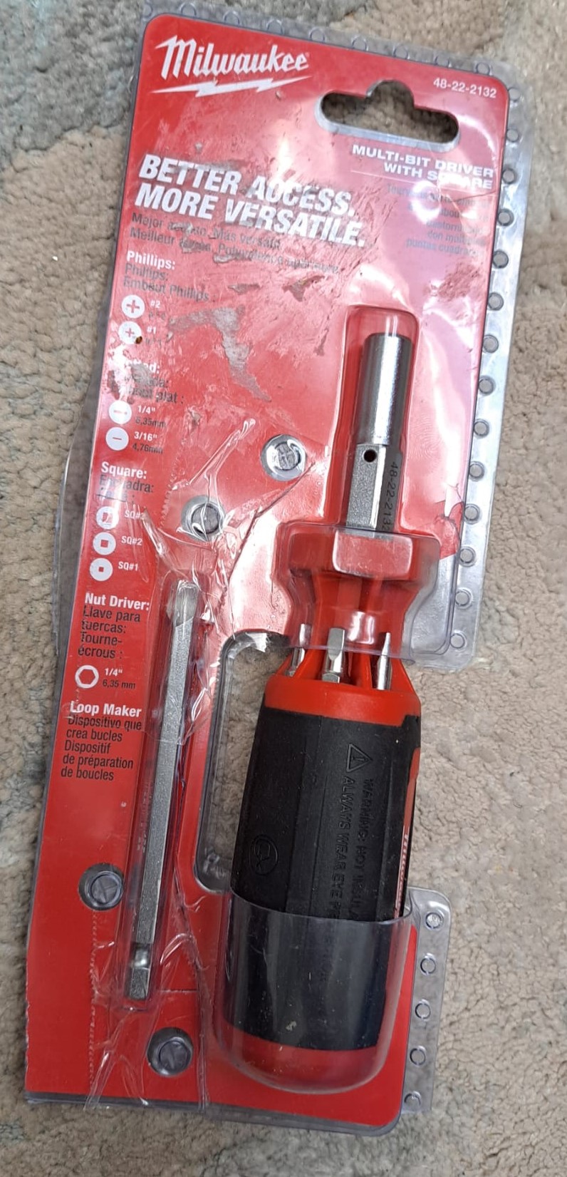 Milwaukee 48-22-2132 9-in-1 Square Drive Multi-Bit Screwdriver