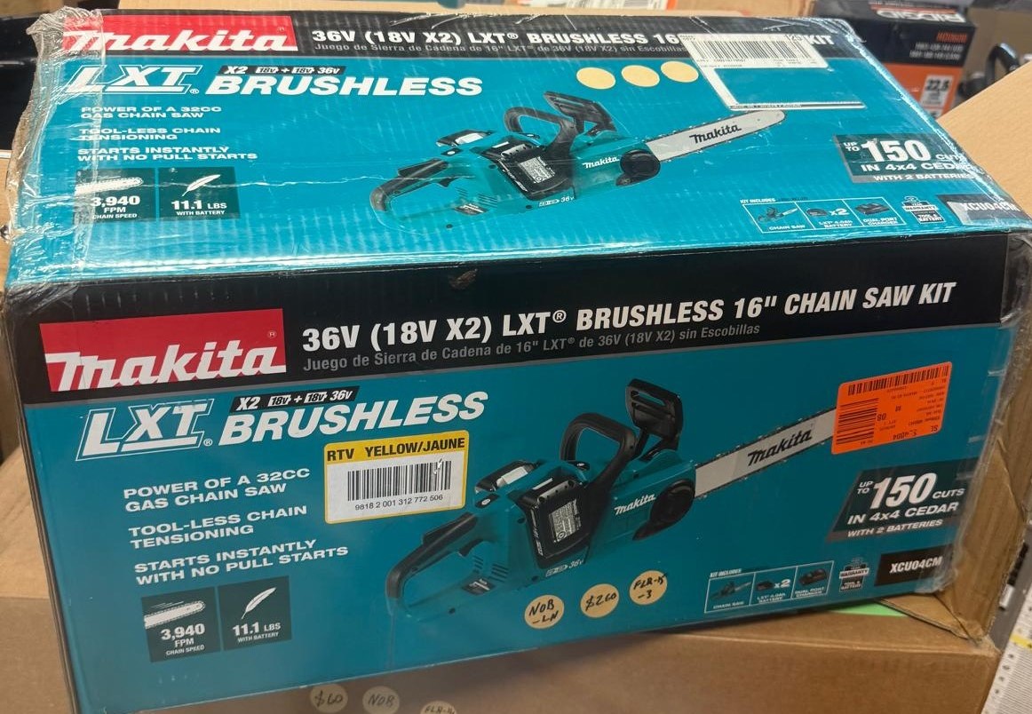 Makita LXT 16 in. 18V X2 (36V) Lithium-Ion Brushless Battery Electric Chain Saw Kit (4.0Ah)