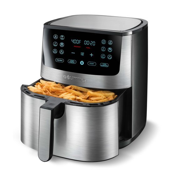 Gourmia 8 Qt Digital Window Air Fryer with 12 One-Touch Presets,