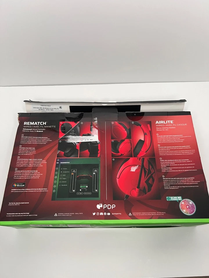 PDP Xbox Spirit Red Bundle Pack Rematch Controller + Airlite Gaming Headset - Image 2