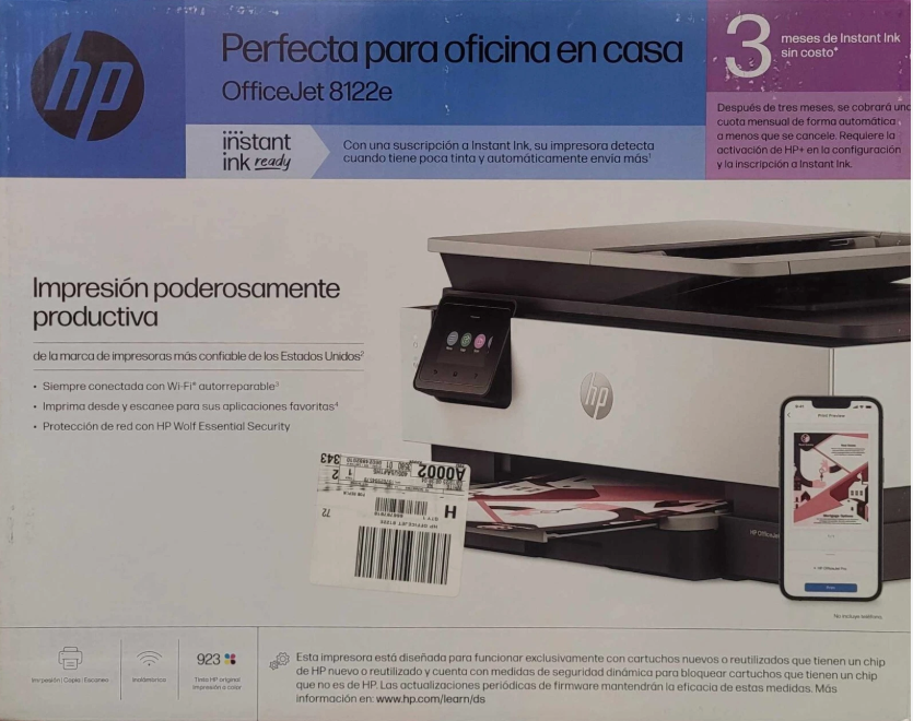 HP OfficeJet 8122e Wireless All-in-One Color Inkjet Printer