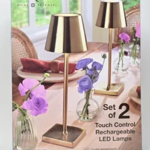 Mikasa Set Of 2 Touch Control Rechargeable LED Lamps - Gold