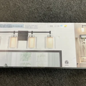 Lennon 4 Light LED Vanity Black & Chrome Finish