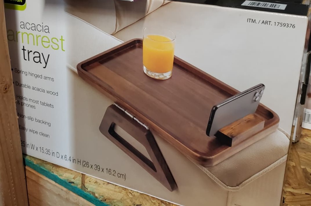 Smart Design Acacia Armrest Tray